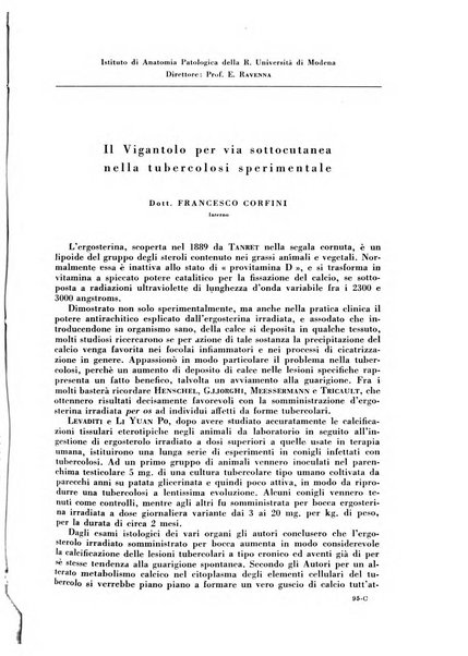 Rivista di patologia e clinica della tubercolosi organo ufficiale della Società italiana fascista di studi scientifici sulla tubercolosi