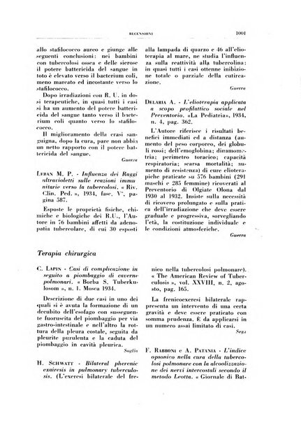 Rivista di patologia e clinica della tubercolosi organo ufficiale della Società italiana fascista di studi scientifici sulla tubercolosi