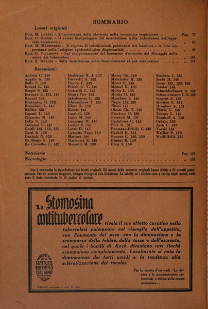 Rivista di patologia e clinica della tubercolosi organo ufficiale della Società italiana fascista di studi scientifici sulla tubercolosi