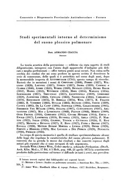 Rivista di patologia e clinica della tubercolosi organo ufficiale della Società italiana fascista di studi scientifici sulla tubercolosi