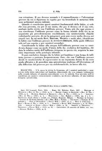 Rivista di patologia e clinica della tubercolosi organo ufficiale della Società italiana fascista di studi scientifici sulla tubercolosi