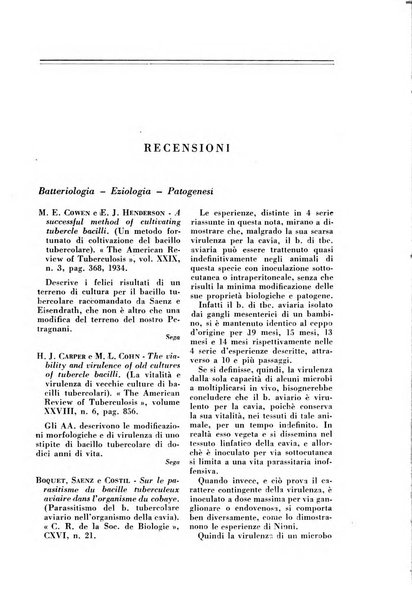 Rivista di patologia e clinica della tubercolosi organo ufficiale della Società italiana fascista di studi scientifici sulla tubercolosi