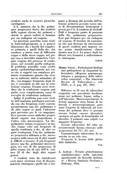 Rivista di patologia e clinica della tubercolosi organo ufficiale della Società italiana fascista di studi scientifici sulla tubercolosi