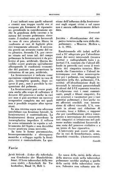 Rivista di patologia e clinica della tubercolosi organo ufficiale della Società italiana fascista di studi scientifici sulla tubercolosi