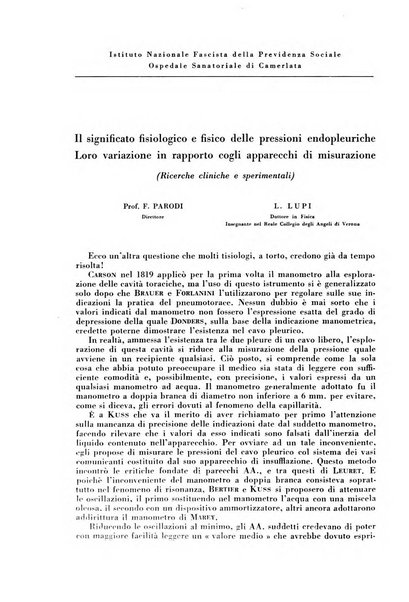 Rivista di patologia e clinica della tubercolosi organo ufficiale della Società italiana fascista di studi scientifici sulla tubercolosi