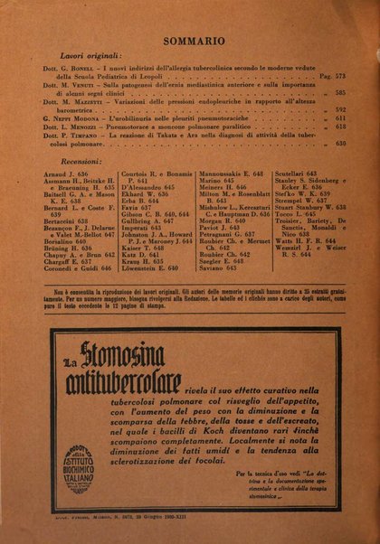 Rivista di patologia e clinica della tubercolosi organo ufficiale della Società italiana fascista di studi scientifici sulla tubercolosi