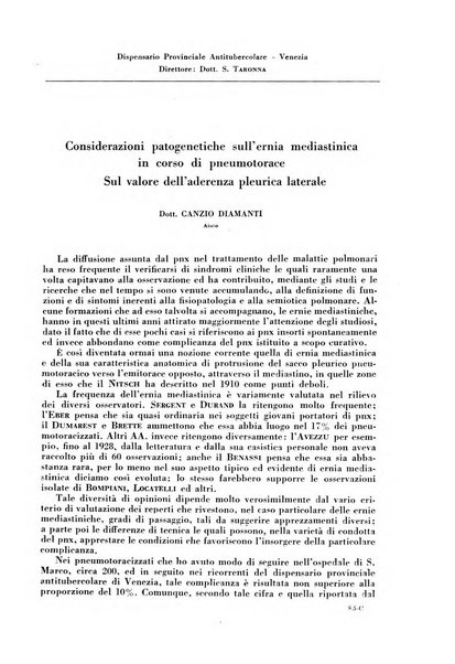 Rivista di patologia e clinica della tubercolosi organo ufficiale della Società italiana fascista di studi scientifici sulla tubercolosi