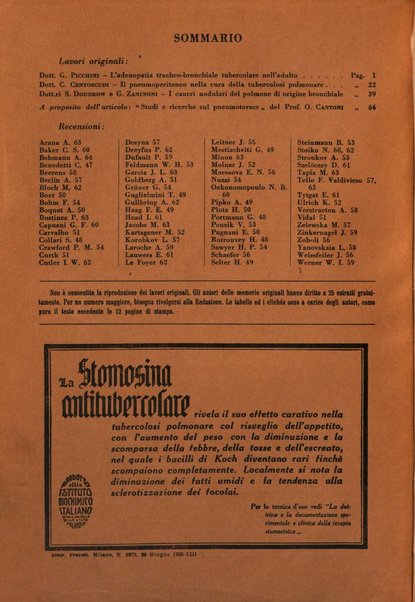 Rivista di patologia e clinica della tubercolosi organo ufficiale della Società italiana fascista di studi scientifici sulla tubercolosi