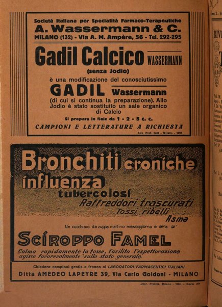 Rivista di patologia e clinica della tubercolosi organo ufficiale della Società italiana fascista di studi scientifici sulla tubercolosi