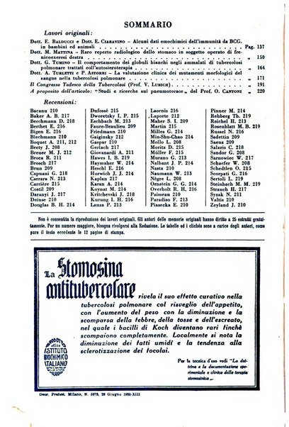 Rivista di patologia e clinica della tubercolosi organo ufficiale della Società italiana fascista di studi scientifici sulla tubercolosi