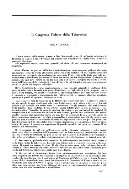 Rivista di patologia e clinica della tubercolosi organo ufficiale della Società italiana fascista di studi scientifici sulla tubercolosi