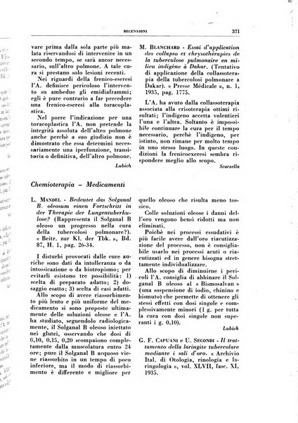 Rivista di patologia e clinica della tubercolosi organo ufficiale della Società italiana fascista di studi scientifici sulla tubercolosi