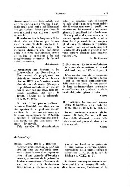 Rivista di patologia e clinica della tubercolosi organo ufficiale della Società italiana fascista di studi scientifici sulla tubercolosi