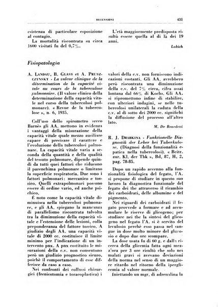 Rivista di patologia e clinica della tubercolosi organo ufficiale della Società italiana fascista di studi scientifici sulla tubercolosi