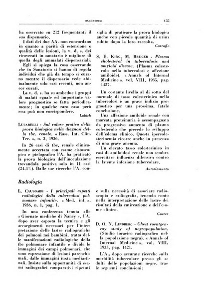 Rivista di patologia e clinica della tubercolosi organo ufficiale della Società italiana fascista di studi scientifici sulla tubercolosi