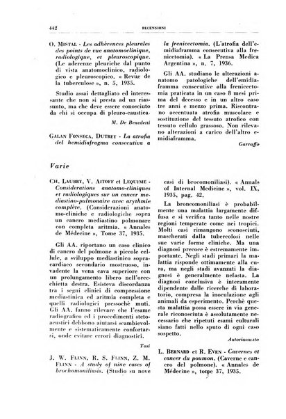 Rivista di patologia e clinica della tubercolosi organo ufficiale della Società italiana fascista di studi scientifici sulla tubercolosi