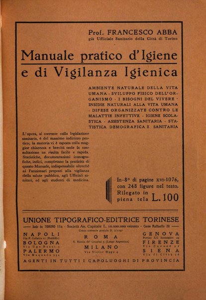 Rivista di patologia e clinica della tubercolosi organo ufficiale della Società italiana fascista di studi scientifici sulla tubercolosi