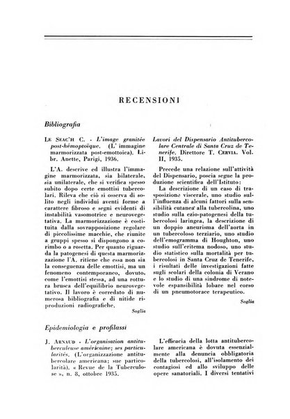 Rivista di patologia e clinica della tubercolosi organo ufficiale della Società italiana fascista di studi scientifici sulla tubercolosi