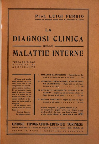 Rivista di patologia e clinica della tubercolosi organo ufficiale della Società italiana fascista di studi scientifici sulla tubercolosi