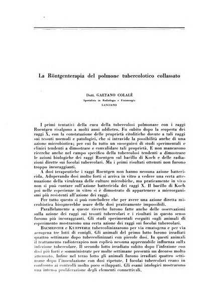 Rivista di patologia e clinica della tubercolosi organo ufficiale della Società italiana fascista di studi scientifici sulla tubercolosi