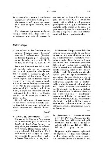 Rivista di patologia e clinica della tubercolosi organo ufficiale della Società italiana fascista di studi scientifici sulla tubercolosi