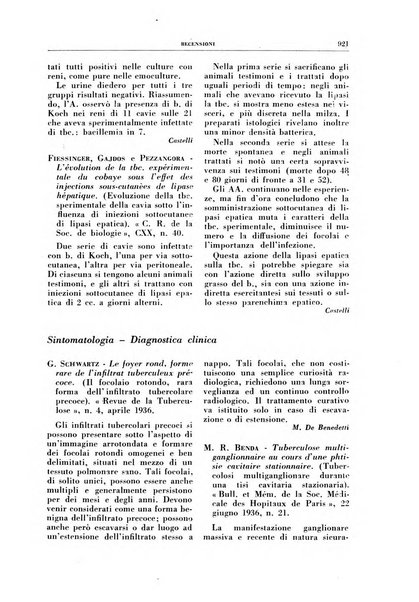 Rivista di patologia e clinica della tubercolosi organo ufficiale della Società italiana fascista di studi scientifici sulla tubercolosi