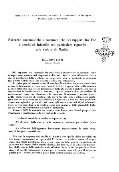 Rivista di patologia e clinica della tubercolosi organo ufficiale della Società italiana fascista di studi scientifici sulla tubercolosi