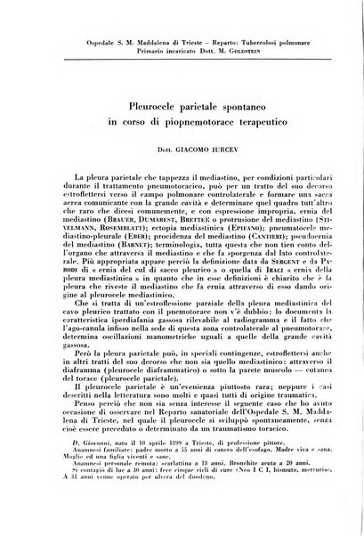 Rivista di patologia e clinica della tubercolosi organo ufficiale della Società italiana fascista di studi scientifici sulla tubercolosi