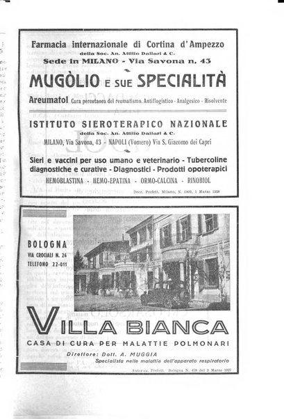 Rivista di patologia e clinica della tubercolosi organo ufficiale della Società italiana fascista di studi scientifici sulla tubercolosi