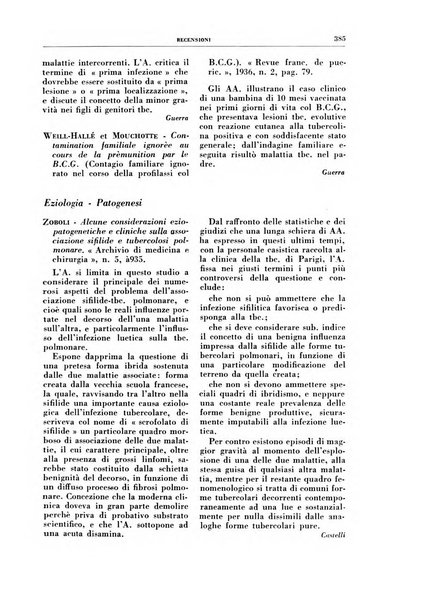 Rivista di patologia e clinica della tubercolosi organo ufficiale della Società italiana fascista di studi scientifici sulla tubercolosi