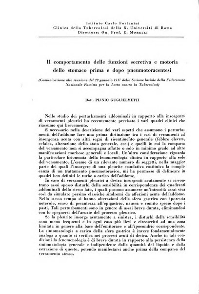 Rivista di patologia e clinica della tubercolosi organo ufficiale della Società italiana fascista di studi scientifici sulla tubercolosi