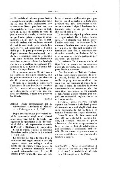 Rivista di patologia e clinica della tubercolosi organo ufficiale della Società italiana fascista di studi scientifici sulla tubercolosi