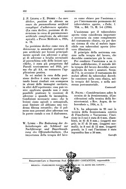 Rivista di patologia e clinica della tubercolosi organo ufficiale della Società italiana fascista di studi scientifici sulla tubercolosi