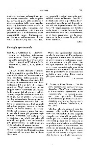 Rivista di patologia e clinica della tubercolosi organo ufficiale della Società italiana fascista di studi scientifici sulla tubercolosi