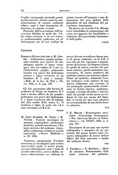 Rivista di patologia e clinica della tubercolosi organo ufficiale della Società italiana fascista di studi scientifici sulla tubercolosi