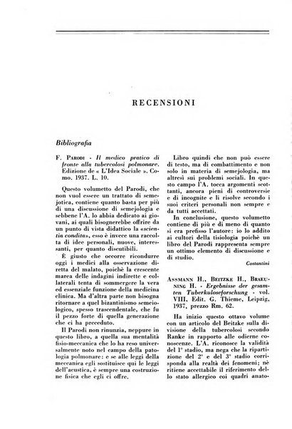 Rivista di patologia e clinica della tubercolosi organo ufficiale della Società italiana fascista di studi scientifici sulla tubercolosi