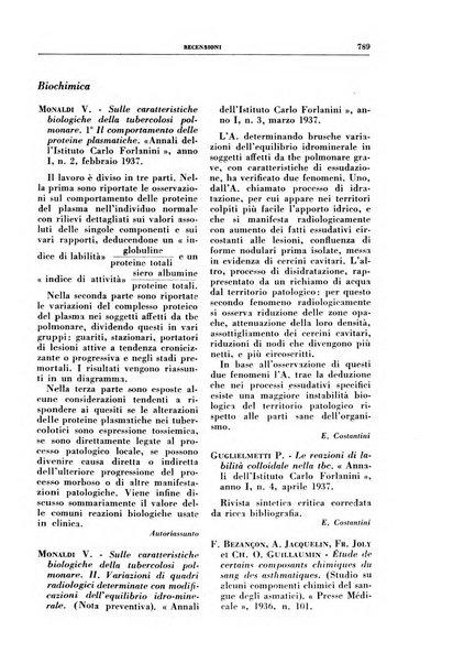 Rivista di patologia e clinica della tubercolosi organo ufficiale della Società italiana fascista di studi scientifici sulla tubercolosi