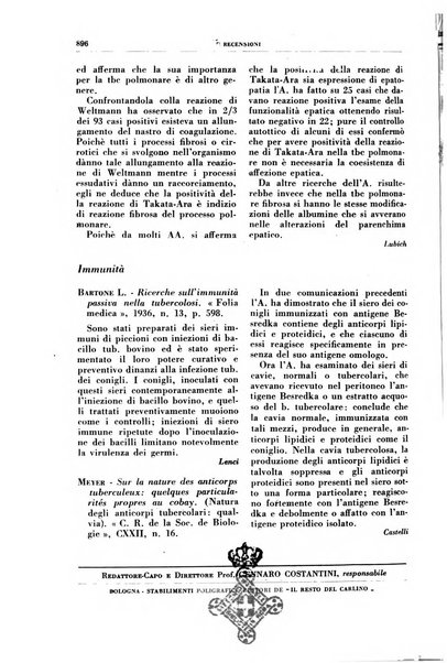 Rivista di patologia e clinica della tubercolosi organo ufficiale della Società italiana fascista di studi scientifici sulla tubercolosi