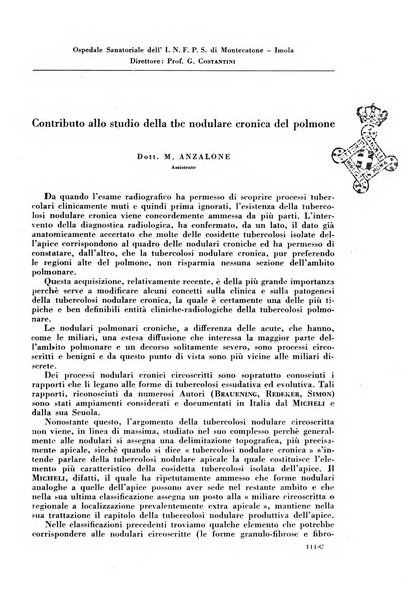 Rivista di patologia e clinica della tubercolosi organo ufficiale della Società italiana fascista di studi scientifici sulla tubercolosi