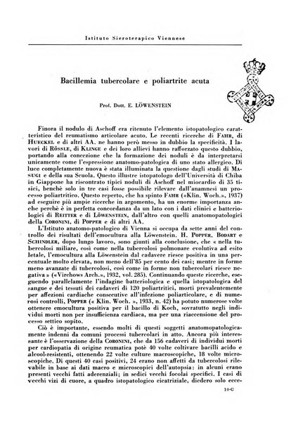 Rivista di patologia e clinica della tubercolosi organo ufficiale della Società italiana fascista di studi scientifici sulla tubercolosi