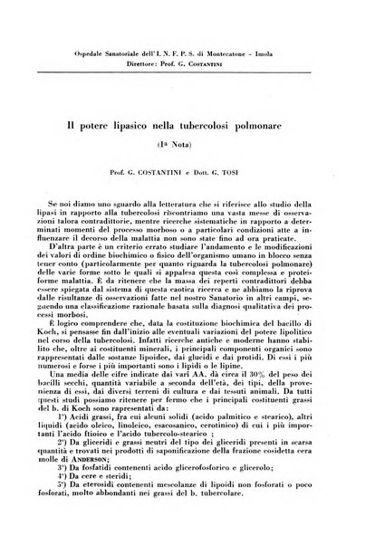 Rivista di patologia e clinica della tubercolosi organo ufficiale della Società italiana fascista di studi scientifici sulla tubercolosi