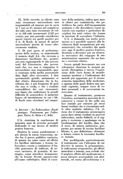 Rivista di patologia e clinica della tubercolosi organo ufficiale della Società italiana fascista di studi scientifici sulla tubercolosi