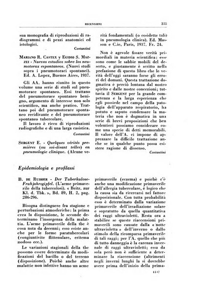 Rivista di patologia e clinica della tubercolosi organo ufficiale della Società italiana fascista di studi scientifici sulla tubercolosi