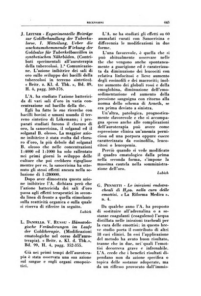 Rivista di patologia e clinica della tubercolosi organo ufficiale della Società italiana fascista di studi scientifici sulla tubercolosi