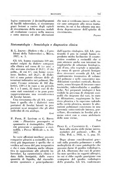 Rivista di patologia e clinica della tubercolosi organo ufficiale della Società italiana fascista di studi scientifici sulla tubercolosi