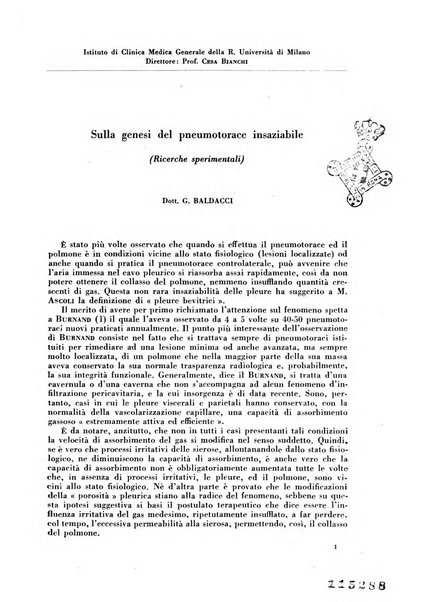 Rivista di patologia e clinica della tubercolosi organo ufficiale della Società italiana fascista di studi scientifici sulla tubercolosi