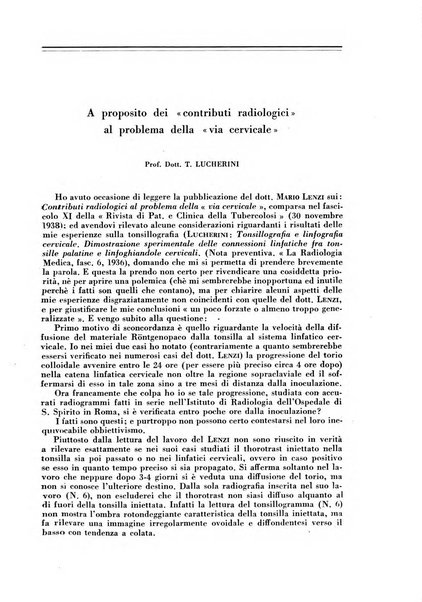 Rivista di patologia e clinica della tubercolosi organo ufficiale della Società italiana fascista di studi scientifici sulla tubercolosi