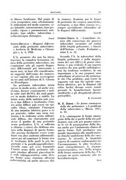 Rivista di patologia e clinica della tubercolosi organo ufficiale della Società italiana fascista di studi scientifici sulla tubercolosi