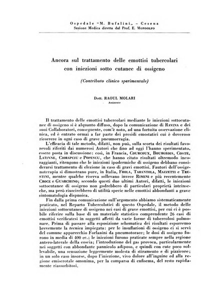 Rivista di patologia e clinica della tubercolosi organo ufficiale della Società italiana fascista di studi scientifici sulla tubercolosi