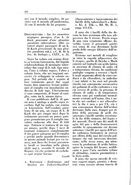 Rivista di patologia e clinica della tubercolosi organo ufficiale della Società italiana fascista di studi scientifici sulla tubercolosi